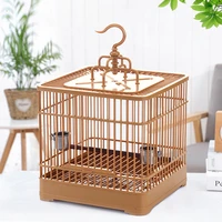 bird cage with bird feeder breathable plastic parrot cages retro square hanging type detachable bird cages parrot accessories