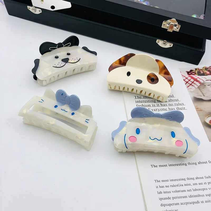 

Muweordy Cute Dog Acetate Geometric Hair Claw for Women Girls Fashion Ponytail Animal Crab Hairpins Headwear Hair Accessories
