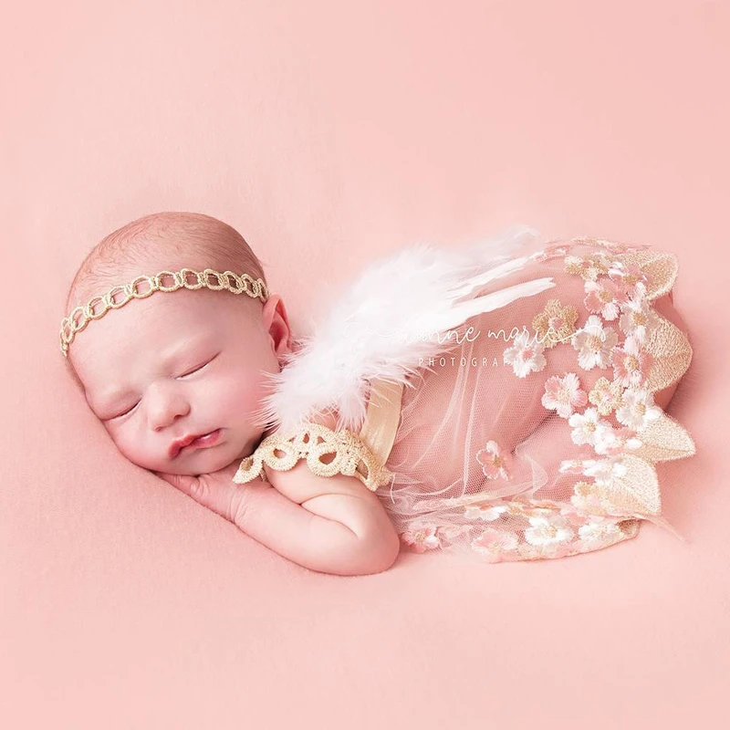 

Newborn Photography Props Clothing Baby Lace Embroidery Perspective Skirt Dress Infants Photo Shooting Clothes Costume