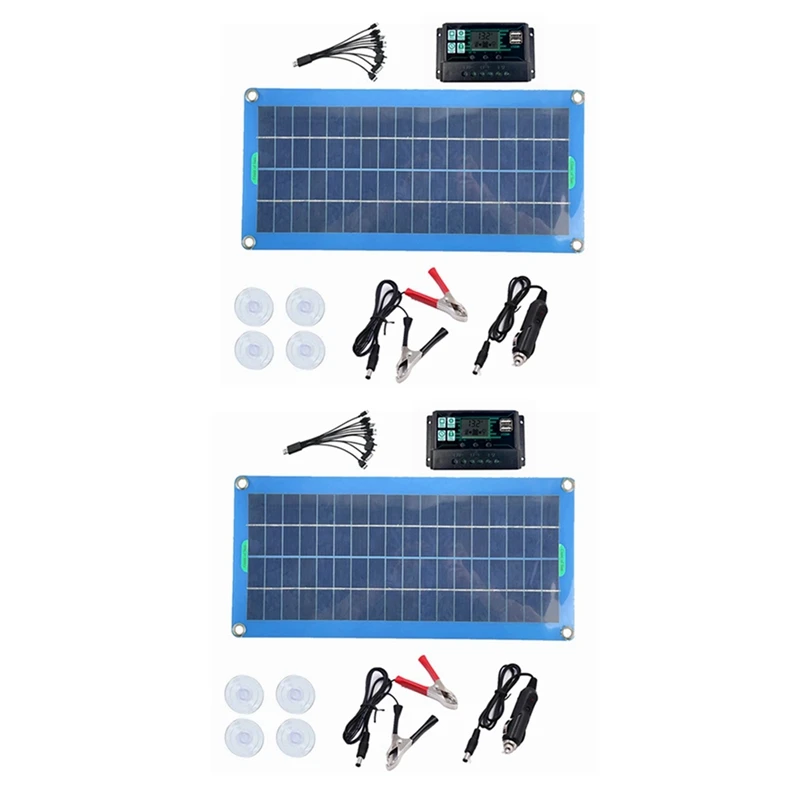 

2X 300W Solar Panel 12V 5V Dual USB Controller Waterproof Monocrystalin Solar Cells Battery Charger -50A CNIM Hot