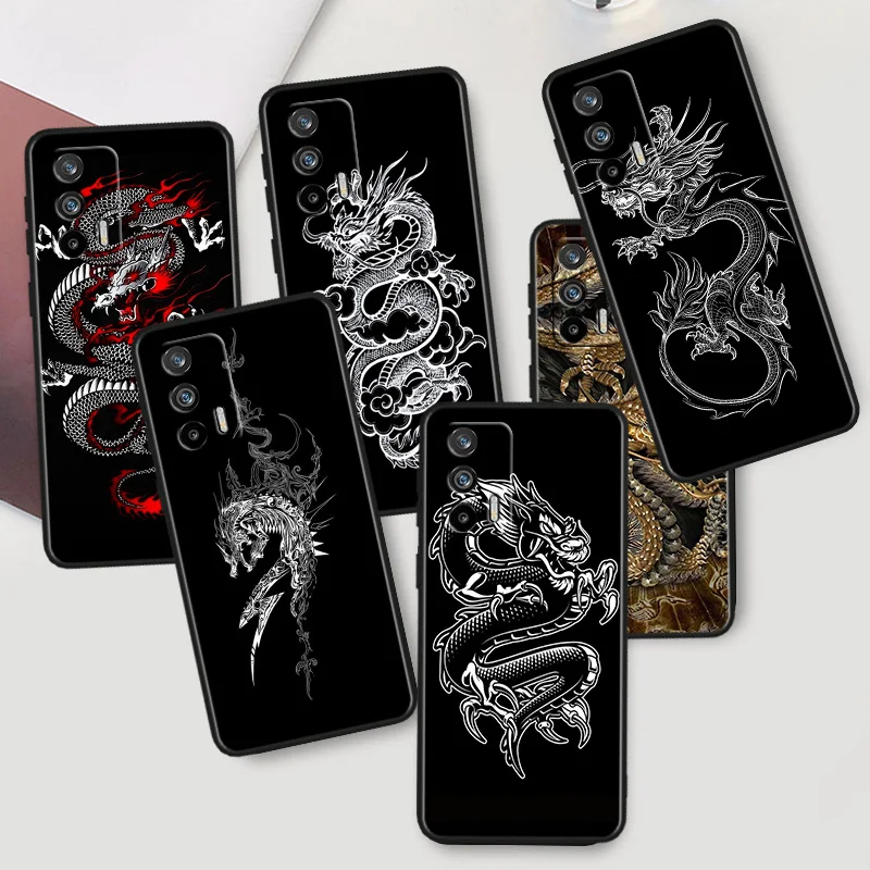 

Creative Design Chinese Dragon For OPPO Realme X50 X3 X2 GT2 Neo 3T Pro C35 C31 C30S C25S C21Y C15 C11 C3 C2 Black Phone Case