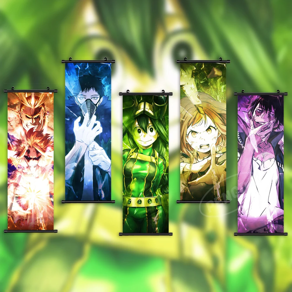 

Настенная Картина на холсте «Моя геройская Академия», картина Asui Tsuyu, Висячие свитки, аниме плакат, домашний декор, гостиная, модульные карти...