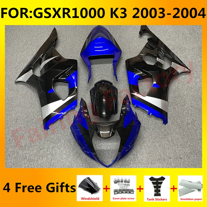 

NEW ABS Motorcycle Whole Fairing kit fit for GSXR1000 GSXR 1000 03 04 GSX-R1000 K3 2003 2004 full Fairings kits set blue black