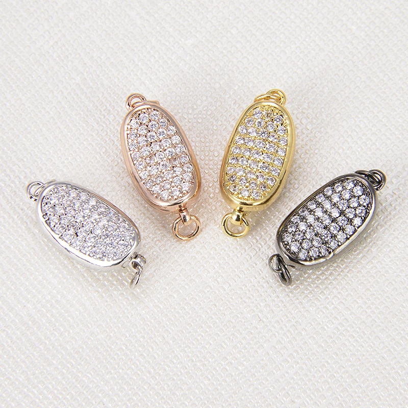 

18mm*8.5mm Eardrop Earrings Accessories DIY Jewelry Making Supplies Cubic Zircon Metal Plating Clasp Necklace Bracelet for Women