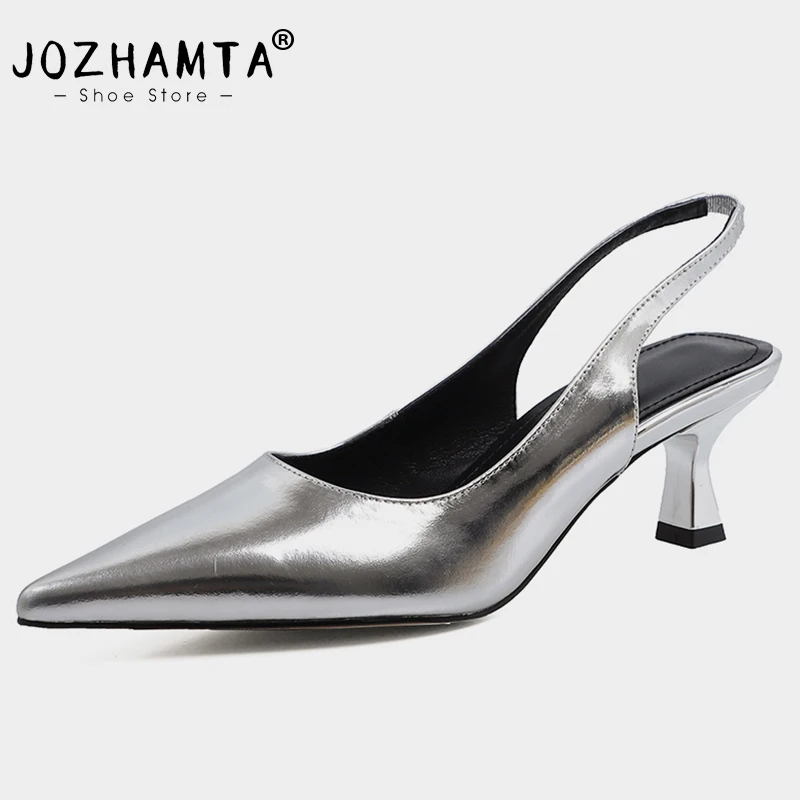 

Сандалии JOZHAMTA женские на высоком каблуке, натуральная кожа, туфли на высоком каблуке, роскошные брендовые, размеры 34-40, лето 2023