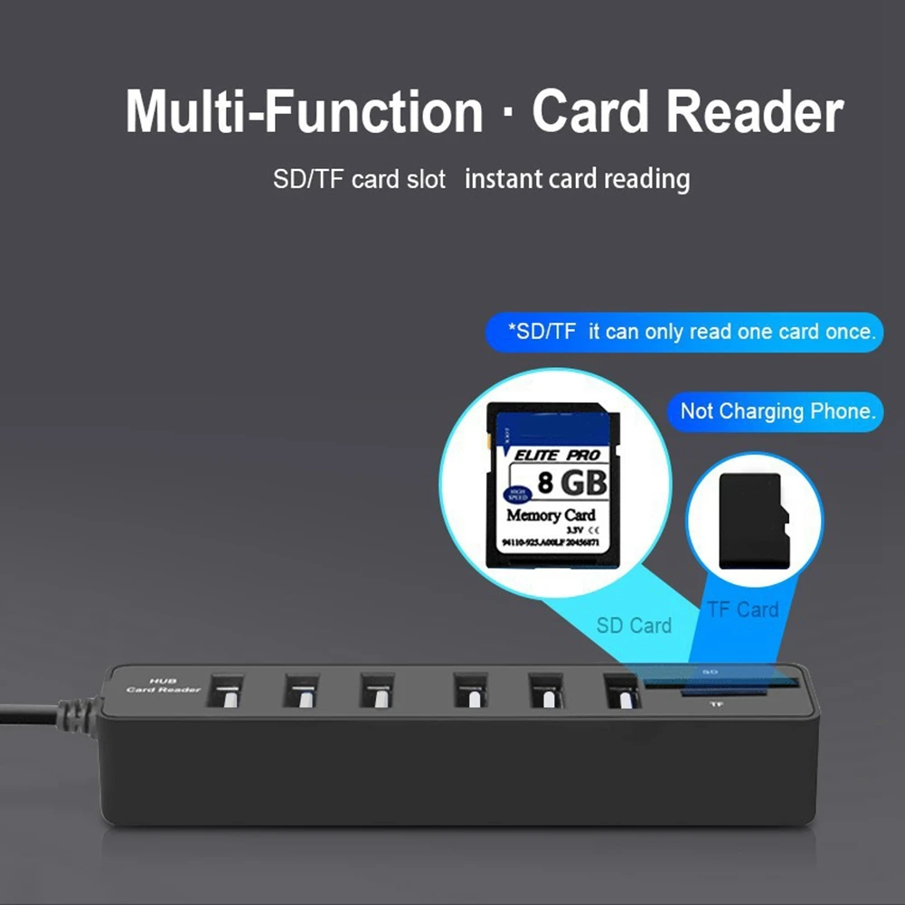 Адаптер-расширитель для USB 2 0 Разветвитель SD/TF карт