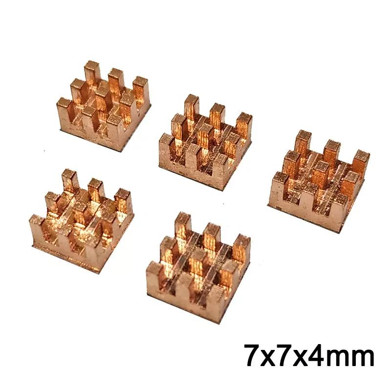 

5pcs Pure Copper Mini Heat Sink Memory RAM Adhesive Back Cooling For VGA DDR MOS GPU IC Chipset Radiator Cooler Heatsink 7x7x4mm
