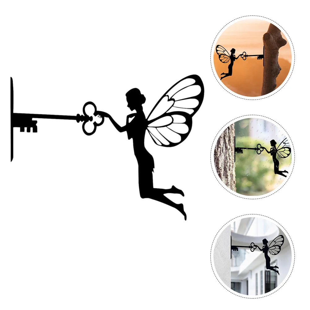 

Garden Decorative Sculpture Fairy Tree Statue Signs House Decorations Home Wall Holding Key Metal Ornament
