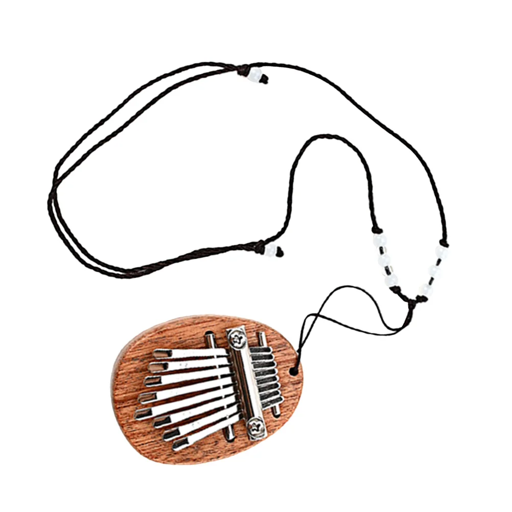 

Piano Kalimba Thumb Finger Instrument Beginners Kids Small Key Miniature Musical Mbira Wooden Lanyardmini Portable Beginner