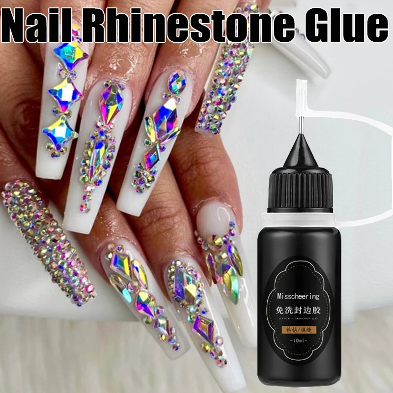 

10ml Nail Art Rhinestone Glue Fast-Dry Strong Firm Metal Crystal Gems Diamond Decoration Nail Glue DIY Transparent Gel Nail Tool