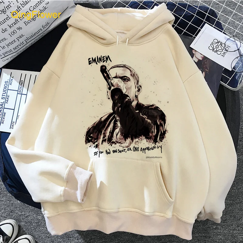 Толстовка Eminem Мужская с принтом корейский винтажный пуловер капюшоном в стиле