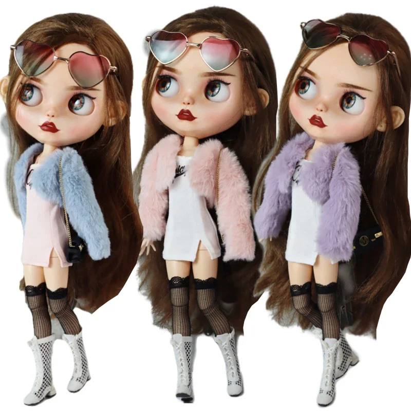 Платье для куклы Блайт комплект униформы Ob24 Ob22 одежда Azone школьный зимнее меховое