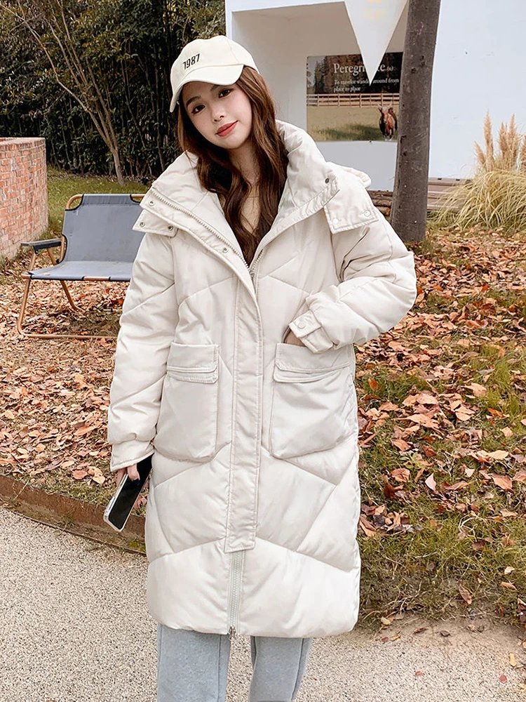 

KBAT -30 degrees Winter Women Long Parkas Jackets Casual Hooded Thick Warm Windproof Parkas Sonw Coat Fashion Female Outwear