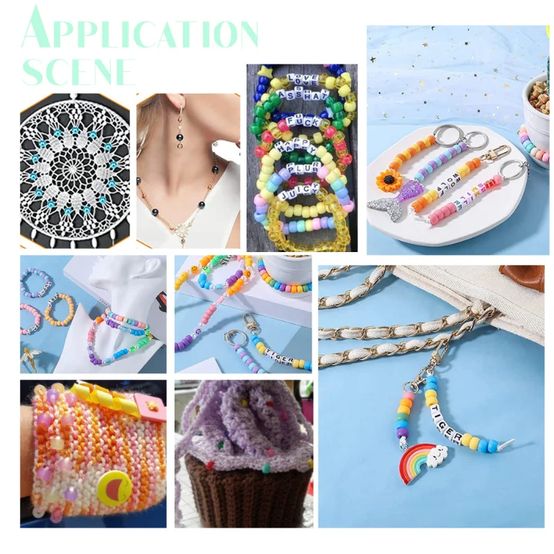 534Pcs Mixed Color Acrylic Beads 6/8/10/12mm Round Loose Spacer Bead for DIY Bracelet Necklace Earring Jewelry Making Crafts