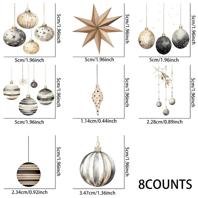 8 шт. водонепроницаемые наклейки на рождественскую елку