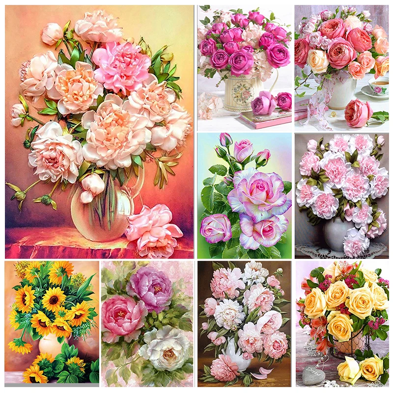 

YOUQU DIY 5d Diamond Painting “flower Arrangement” Full Square/round Diamond Embroidery Mosaic Picture Home Decoration Gift