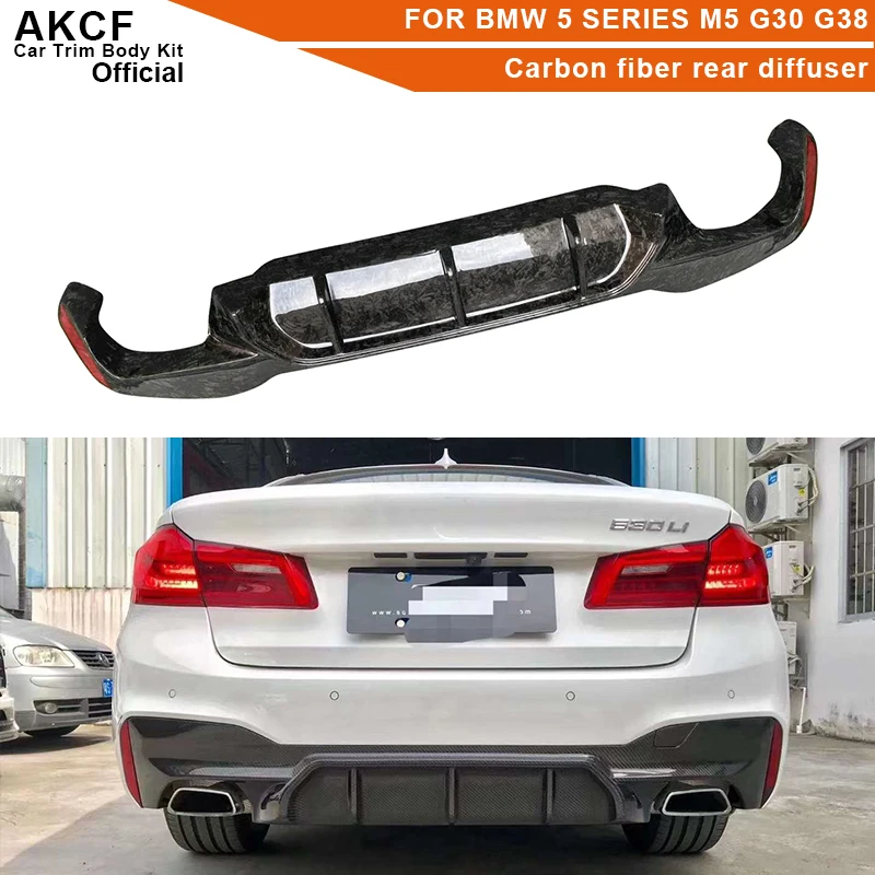 

Кованый задний диффузор из углеродного волокна M5 для BMW 5 серии M5 G30 G38, обновленный сплиттер для заднего бампера, крышка диффузора, отделка
