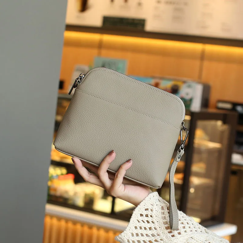 

2023 New Genuine Leather Women's Bag Head Layer Cowhide Shoulder Bag Fashionable and Versatile Simple Handheld Crossbody Bag