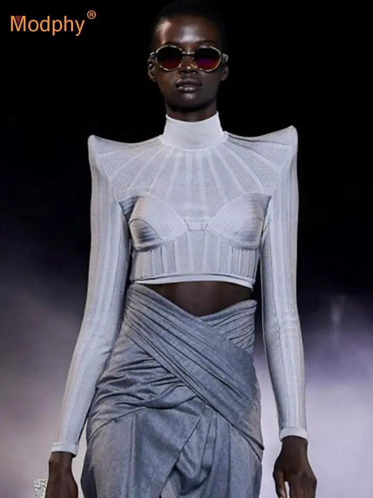 Женская короткая футболка в полоску облегающий Топ с длинным рукавом и высоким