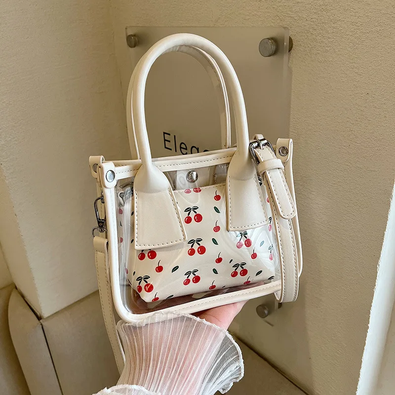 

2022 New Printed Transparent Composite Bag Women's Leisure Letter One Shoulder Mobile Phone Large Capacity Bag