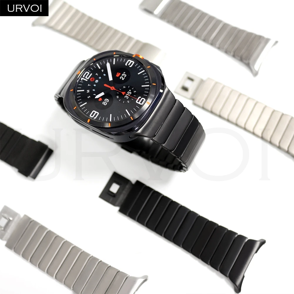 Фото Титановый ремешок URVOI для Galaxy Watch Ultra 2025, ремешок 47 мм, металлический браслет с магнитной пряжкой, легко подходит для переключения разъема №2