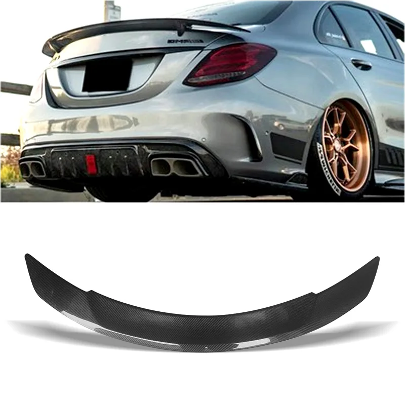 

Carbon Fiber Spoiler for Benz W205 C260 Coupe C43 C63 AMG Rear Ducktail Wing C-class 4 2 Door Trunk Type RT Accessories