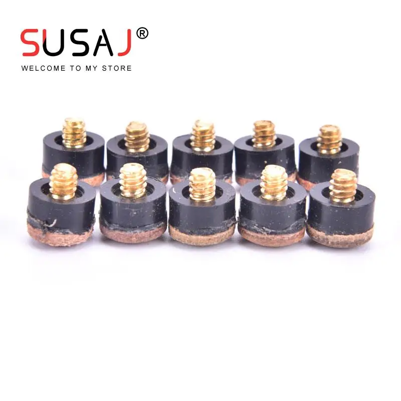 

10pcs Screw On Cue Tips For Billiard Pool Cue Stick And Snooker Cue Replacement Parts Set Stick For Snooker Accessories