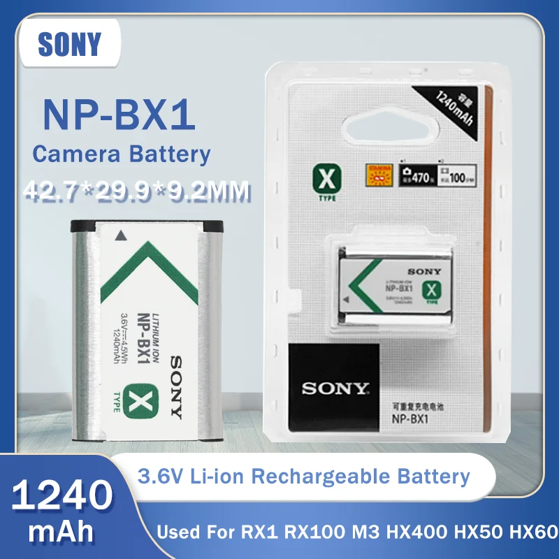 Оригинальная Аккумуляторная батарея для Фотоаппарата Sony NP-BX1 NP BX1 NPBX1 RX100 M7 M6 M5 M4 AS15