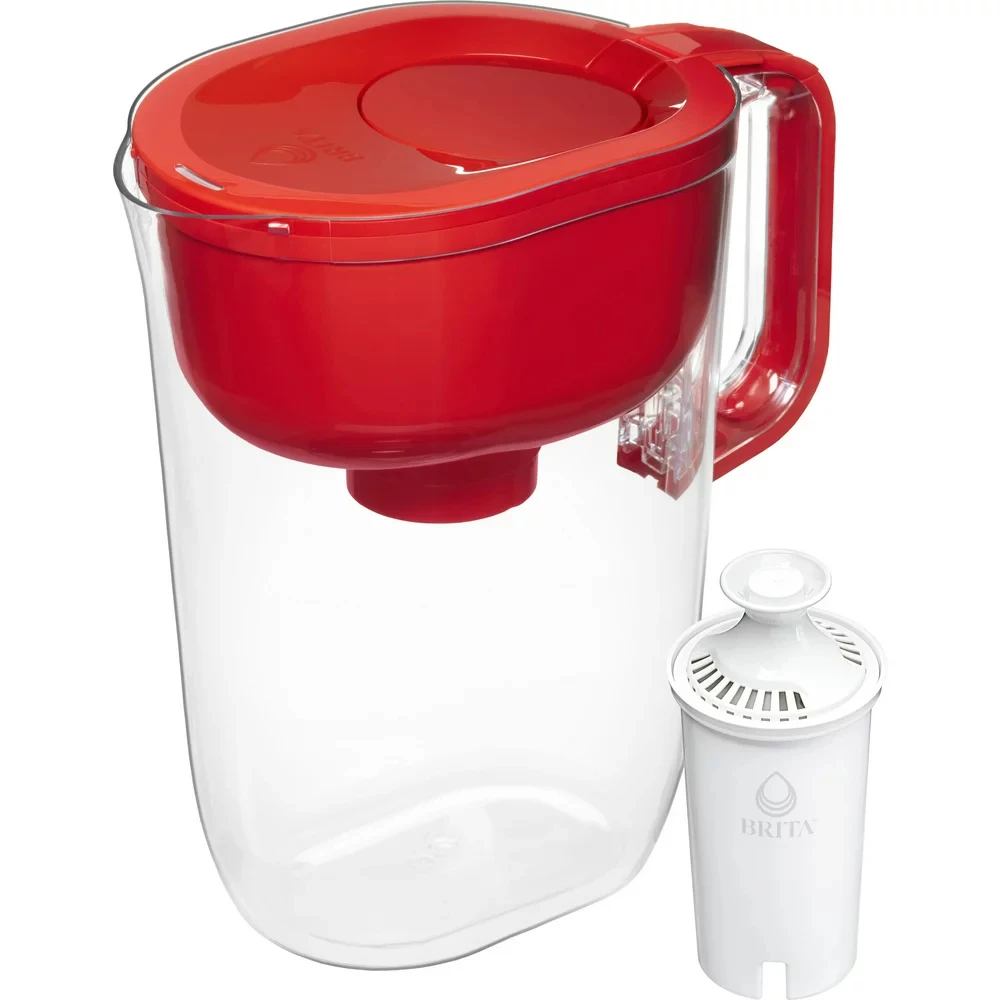 

10 Cup Water Filter Pitcher with 1 Filter, Made Without BPA, Huron, Red Distiller Polyflouoroalkyl Water filter Hydrogen water
