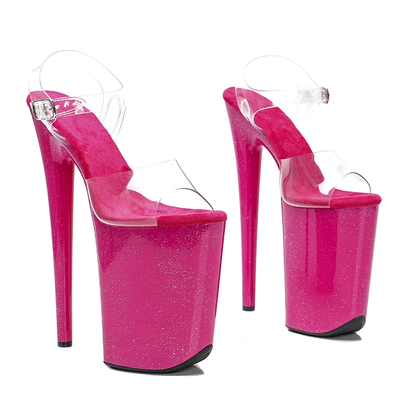 Leecabe 23CM/9inches PVC upper  Platform Sexy  High Heels Sandals Pole Dance shoes