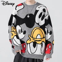 disney new arrival top fashion cotton o neck couple casual cartoon mickey mouse donald duck long sleeve loose pullover sweater