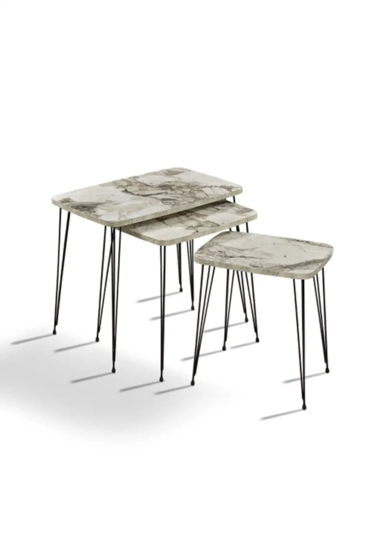 

Modern Zigon coffee table pcs set White Marble Pattern coffee tables table basse furniture living room table