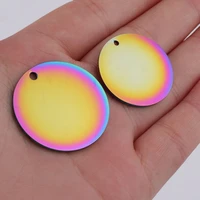 20pcslot size 20mm 25mm mirror polish stainless steel charms round stamping blanks charms for diy making jewelry necklace