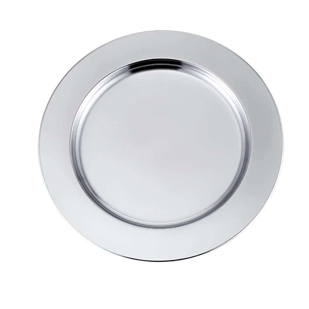 

Fruit Tray Metal Tray Metal Steak Plates Trinket Tray Stainless Steel Plate Round Seafood Restaurant Steak Plates