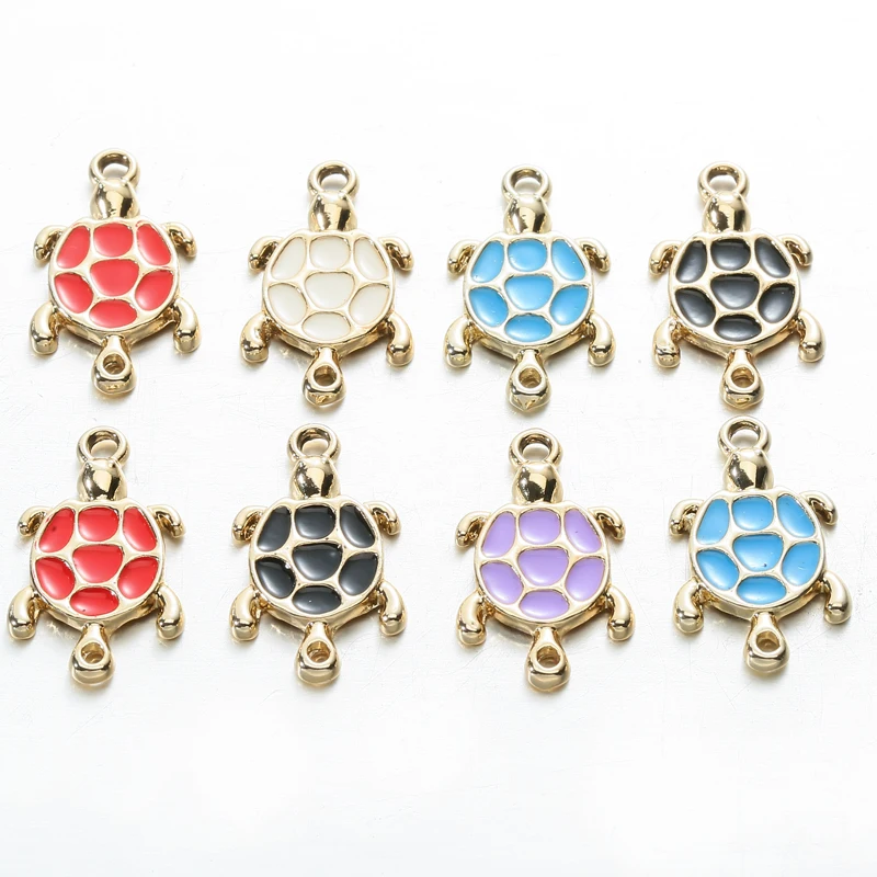 

10pcs/lot Mixed Color Metal Alloy Animal Turtle Charms Pendant DIY Necklace Bracelet for Jewelry Making Accessories