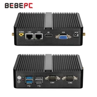 BEBEPC Industrial Mini Celeron J4125 Quad-Core 2955U Dual LAN Fanless Desktop Computer Windows Pro Linux WIFI RS232 minipc