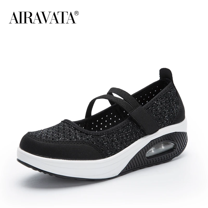 Women Walking Shoes Cushioned Loafers Athletic Mesh Breathable Chunky Sneakers Famale Footwear