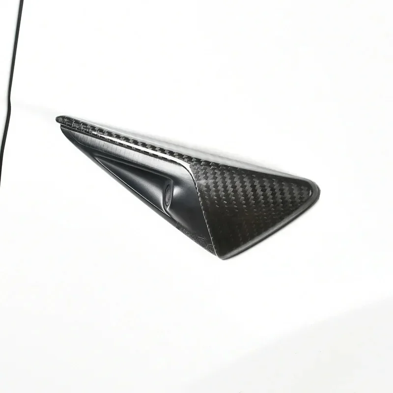 Фото Углеродное волокно для Tesla Model 3 17-22 S 12 -19X2016-22, модель Y, автомобильный боковой маркер, поворотник, крышка камеры, верхний слой крыла №4