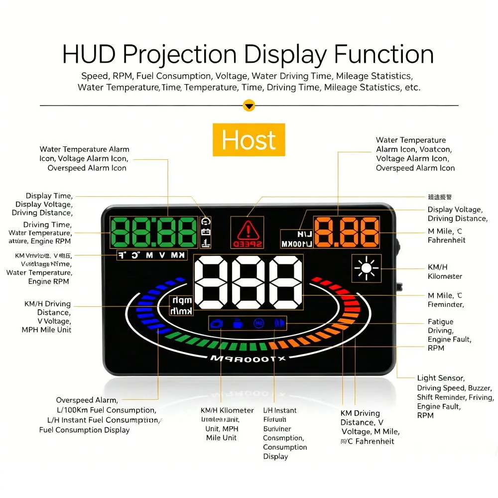 Фото Автомобильный проекционный дисплей (HUD) для Hyundai Accent MC 2006-2010, RB 2012-2017, HC 2018-2026. Аксессуары для автомобильной электроники. №5