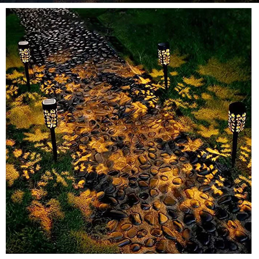 

6 Pack LED Solar Garden Light Lawn Landscape Lamps Hollowing Out Patio Pathway Home Decoration Outdoor Solar Lights Waterproof