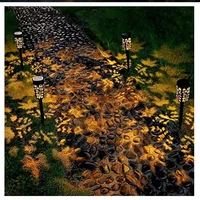6 pack led solar garden light lawn landscape lamps hollowing out patio pathway home decoration outdoor solar lights waterproof