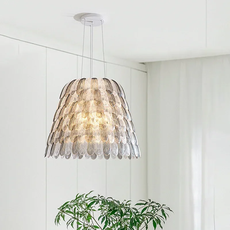 

Chandeliers Living Dining Nordic Simple Wabi Sabi Feather Design Led Room Bedroom Home Decor Pendant Lights Hanging Lamp Fixture