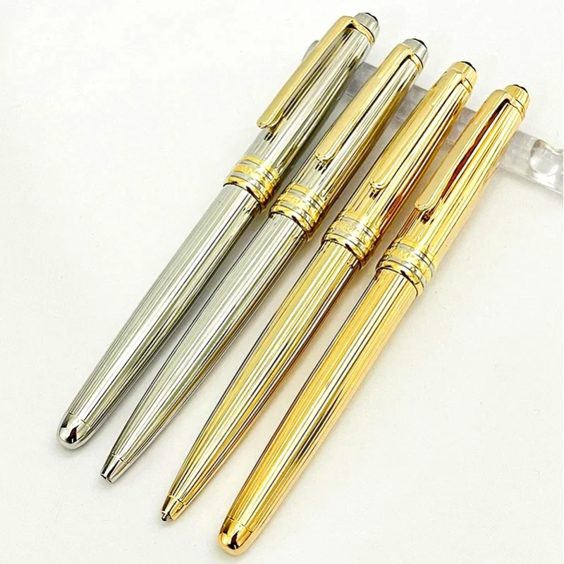 

VPR MB Msk-163 Silver/Golden Brushed Metal Fountain Rollerball Ballpoint Pen Office Stationery With Series Number Smooth Writing