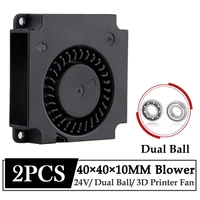 2pcs gdstime 40mm turbo blower dc 24v dual ball brushless 3d printer fan cooling fan 40x10mm 4010 printer accessories radiator