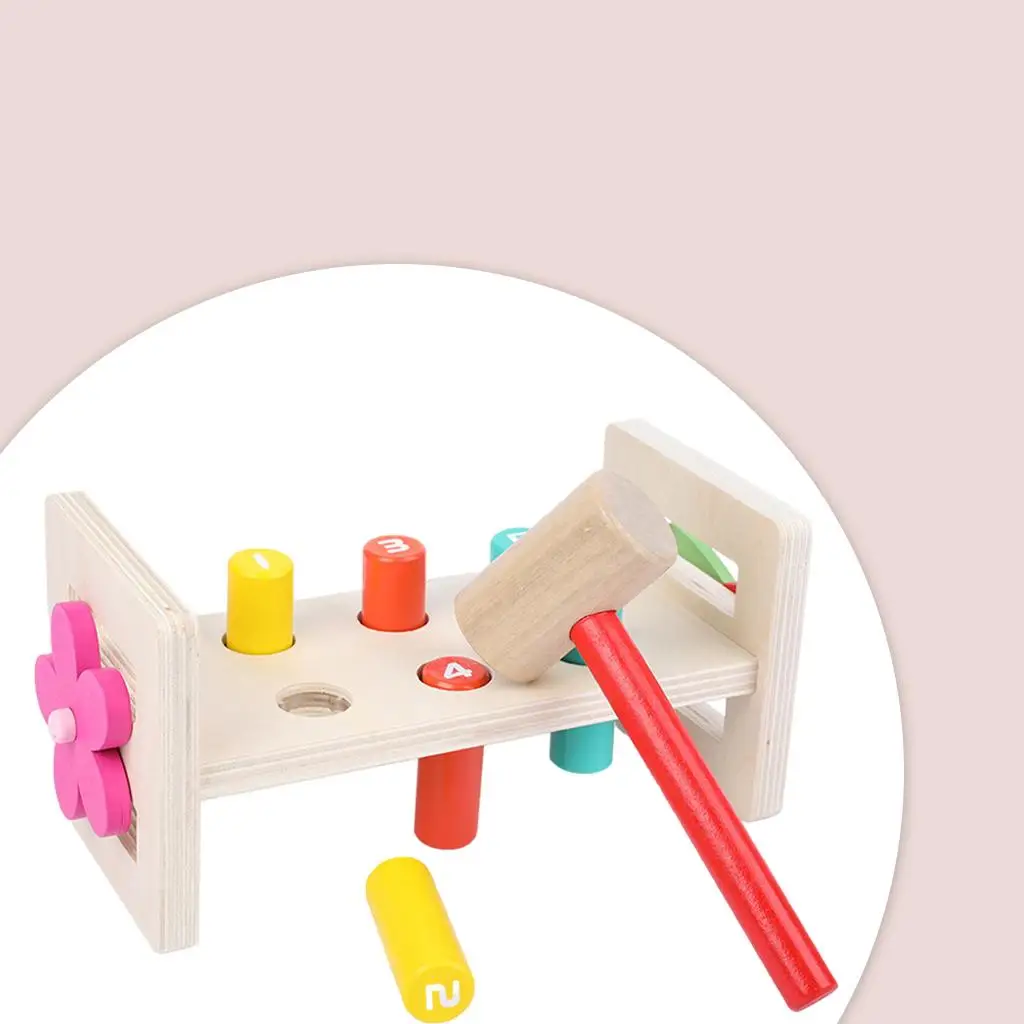 

Wooden Pounding Bench Toy with Hammer Preschool Toys for Children Toddlers