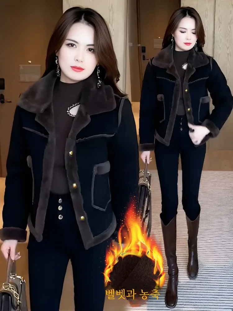 Европейские товары маленькое утолщенное короткое пальто на флисовой подкладке