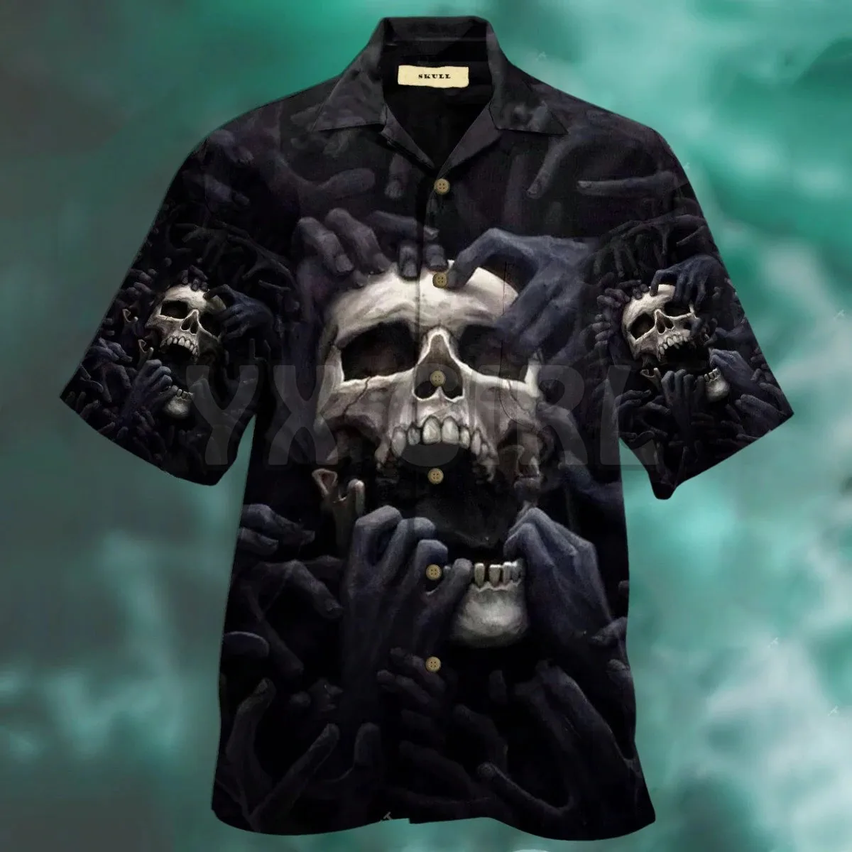 Drum Skull 3D All Over Printed Hawaiian Shirt Men's For Women's Harajuku Casual Shirt Unisex