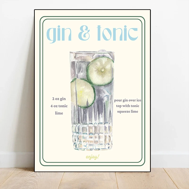 Плакаты с коктейльными рецептами грязный Ширли длинный остров печать на холсте