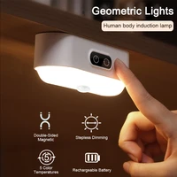 led motion sensor light led night lamp usb charging touch stepless dimming bedside reading light bedroom cabinet lighting