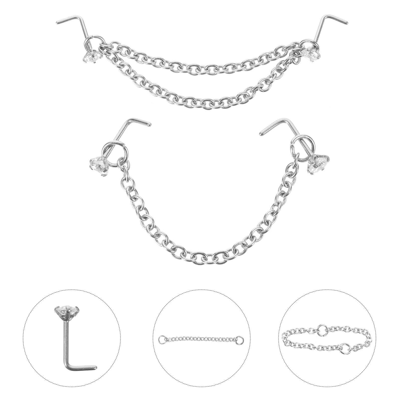 Серьги-гвоздики комплект из 16 предметов L-стержень украшения для тела пирсинг